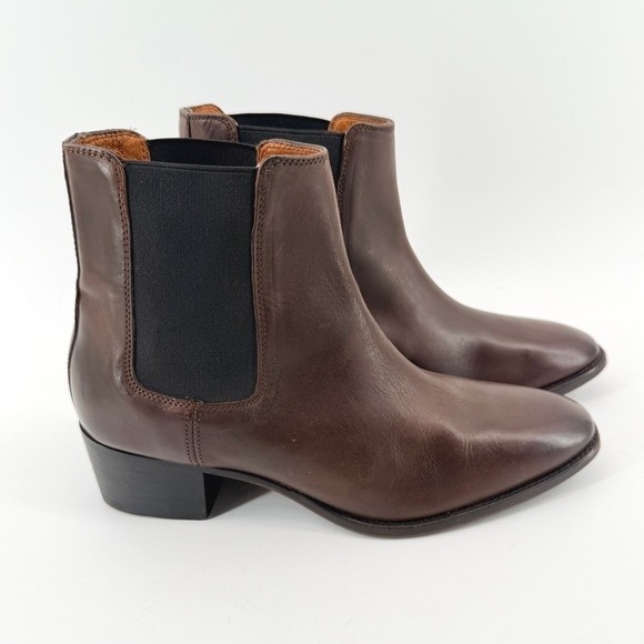 Frye Shoes - Frye Dara Leather Chelsea Ankle Boots Dark Brown 7.5B Deadstock
